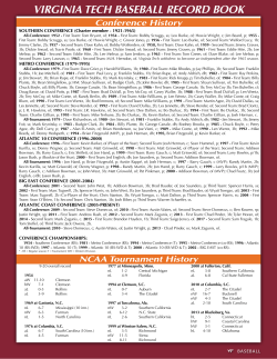 VIRGINIA TECH BASEBALL RECORD BOOK