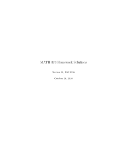 MATH 373 Homework Solutions