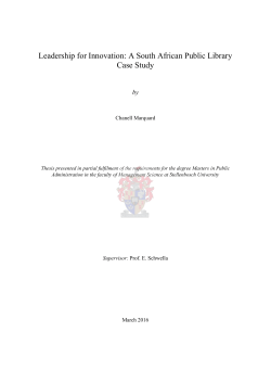 Leadership for Innovation: A South African