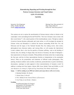 GEW4731 Postwar German Literature and Culture