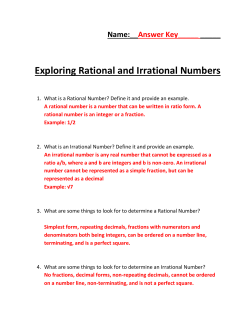 Exploring Rational and Irrational Numbers
