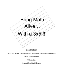 Bring Math Alive&hellip; With a 3x5!!!! - California State University