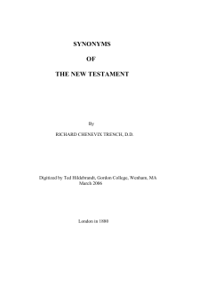 Synonyms of the New Testament