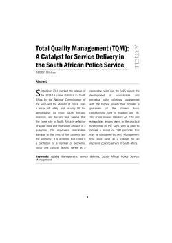 Total Quality Management (TQM): A Catalyst for Service Delivery in