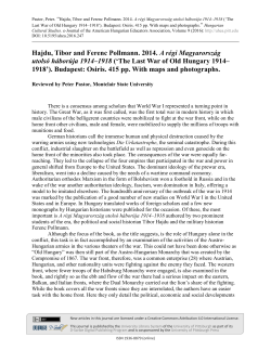 Hajdu, Tibor and Ferenc Pollmann. 2014. A r&eacute;gi Magyarorsz&aacute;g