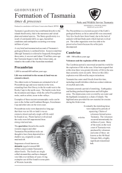 Formation of Tasmania - Department of Primary Industries, Parks
