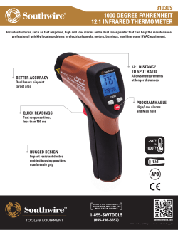1000 DEGREE FAHRENHEIT 12:1 INFRARED THERMOMETER