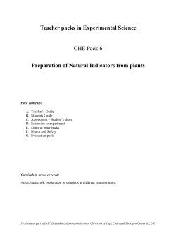 Preparation of Natural Indicators from plants