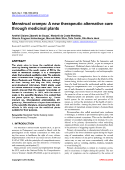 Menstrual cramps: A new therapeutic alternative care through