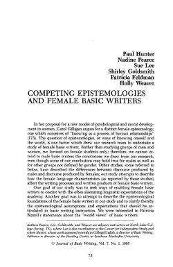 COMPETING EPISTEMOLOGIES .AND FEMALE BASIC WRITERS