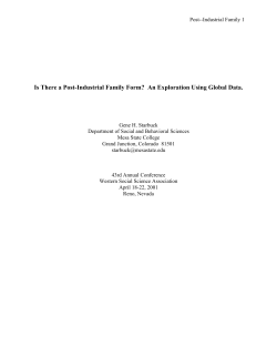 Is There a Post-Industrial Family Form: An Exploration Using Global