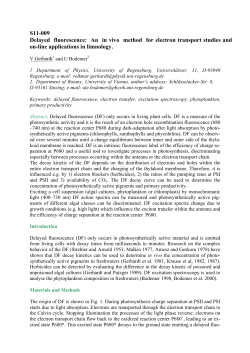 S11-009 Delayed fluorescence: An in vivo method for electron