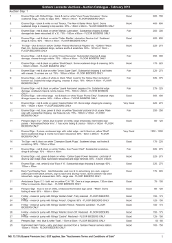 Graham Lancaster Auctions - Auction Catalogue
