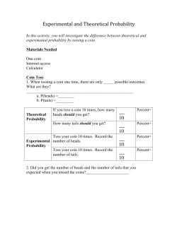 Experimental and Theoretical Probability