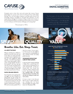 speed quality value - Cayuse Technologies