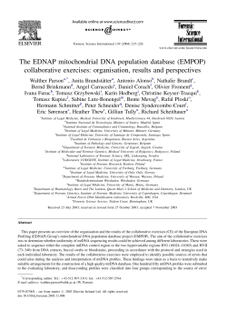 The EDNAP mitochondrial DNA population database (EMPOP