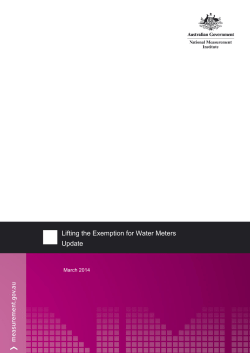 Lifting the Exemption for Water Meters Update