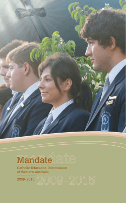 Bishops Mandate 2009-2015 - Catholic Education of WA