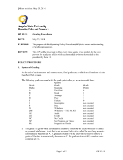 OP 10.11 Grading Procedures