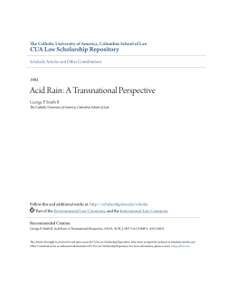 Acid Rain: A Transnational Perspective