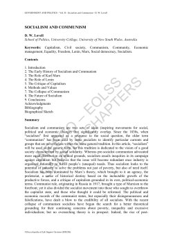 Socialism and Communism