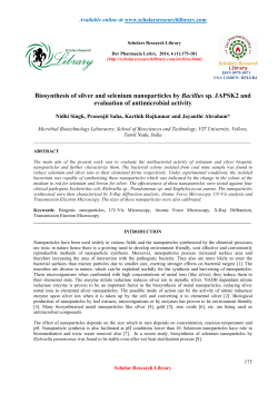 Biosynthesis of silver and selenium nanoparticles by Bacillus sp