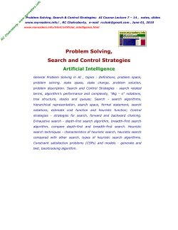 Problem Solving, Search and Control Strategies