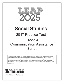 Social Studies - Louisiana Believes