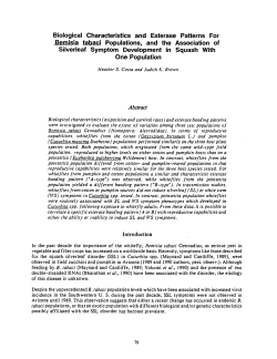 Bemisia tabaci Populations, and the Association of
