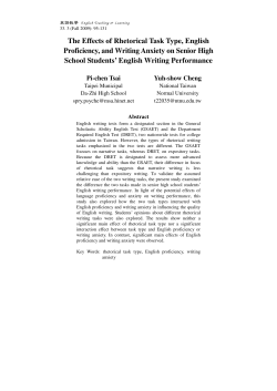 The Effects of Rhetorical Task Type, English Proficiency, and Writing