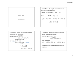 Lecture Notes Inverse Z Transforms