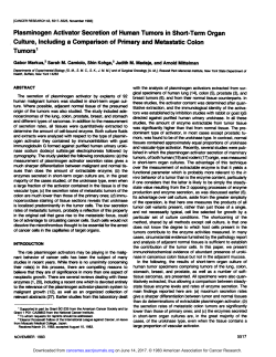Plasminogen Activator Secretion of Human