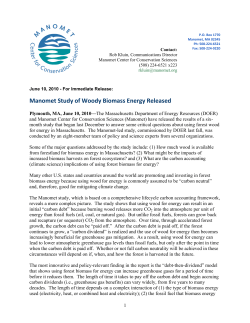 Manomet Study of Woody Biomass Energy Released