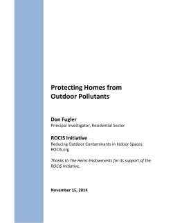 Protecting Homes from Outdoor Pollutants