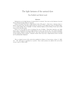 The light fastness of the natural dyes