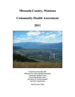 Missoula County, Montana Community Health Assessment 2011