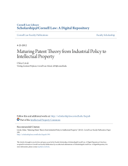 Maturing Patent Theory from Industrial Policy to Intellectual Property