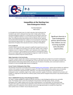Inequalities at the Starting Line: State Kindergarten Policies