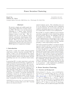 Power Iteration Clustering - Carnegie Mellon School of Computer