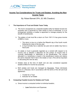 Income Tax Considerations for Trusts and Estates