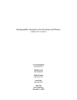 Biodegradable Alternatives for Styrofoam and Plastics