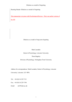 and Jost`s Law of Forgetting