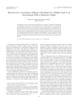 Between-Cue Associations Influence Searching for a Hidden Goal in