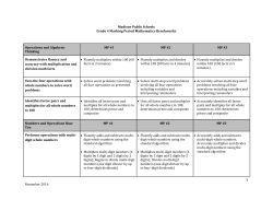 Fourth Math Marking Period Benchmarks