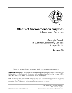 Effects of Environment on Enzymes