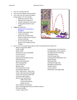 EconS 327 Review for Test 2 Test 2 is on Friday, April 24 Test 2 has