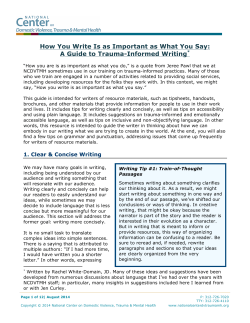 How You Write Is as Important as What You Say: A Guide to Trauma