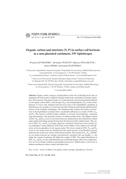 Organic carbon and nutrients (N, P) in surface soil horizons in a non