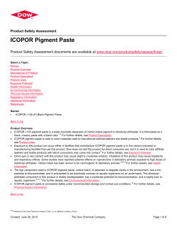 ICOPOR Pigment Paste - The DOW Chemical Company
