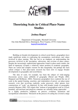Theorizing Scale in Critical Place
